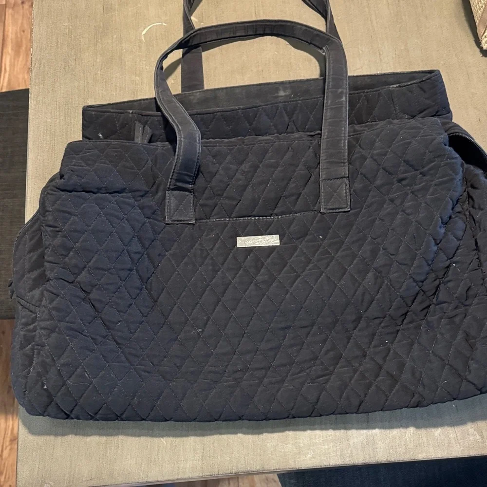 Vera Bradley Black Quilted Tote Bag - Picture 1 of 6